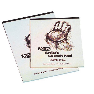 Sax Sulphite Artists Sketch Pad, 60 lbs, 11 x 14 Inches, White, 50 Sheets