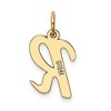 Black Bow Jewelry 14k Yellow Gold, Madison Collection, Medium Script Initial Pendant A-W - 3 of 4