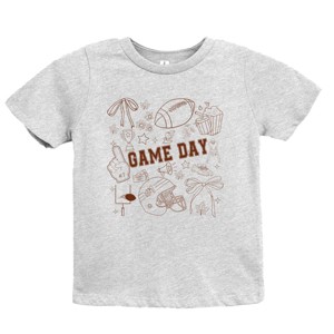 Football Game Day Collage - Kids Youth Short Sleeve Tee and Toddler Short Sleeve Tee - 1 of 3