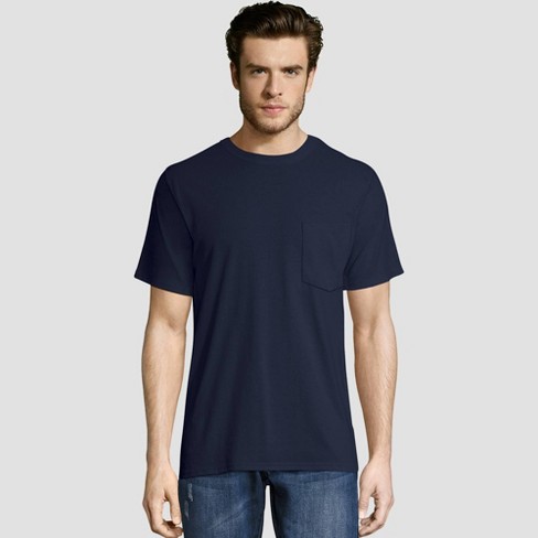 Hanes Men's Short Sleeve Workwear Crewneck T-shirt 2pk - Navy S