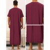Lars Amadeus Men's Solid Color Short Sleeves Loose Fit Pjs Nightgown - 4 of 4