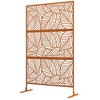 Outsunny Metal Outdoor Privacy Screen, Decorative Privacy Fence Screen, Outdoor Divider with Leaf Motif for Patio, 6.5' - 4 of 4
