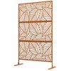 Outsunny Metal Outdoor Privacy Screen, Decorative Privacy Fence Screen, Outdoor Divider with Leaf Motif for Patio, 6.5' - image 4 of 4