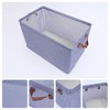 Unique Bargains Canvas Collapsible Storage Bins with Handles for Organizing Clothes Books - 2 of 4