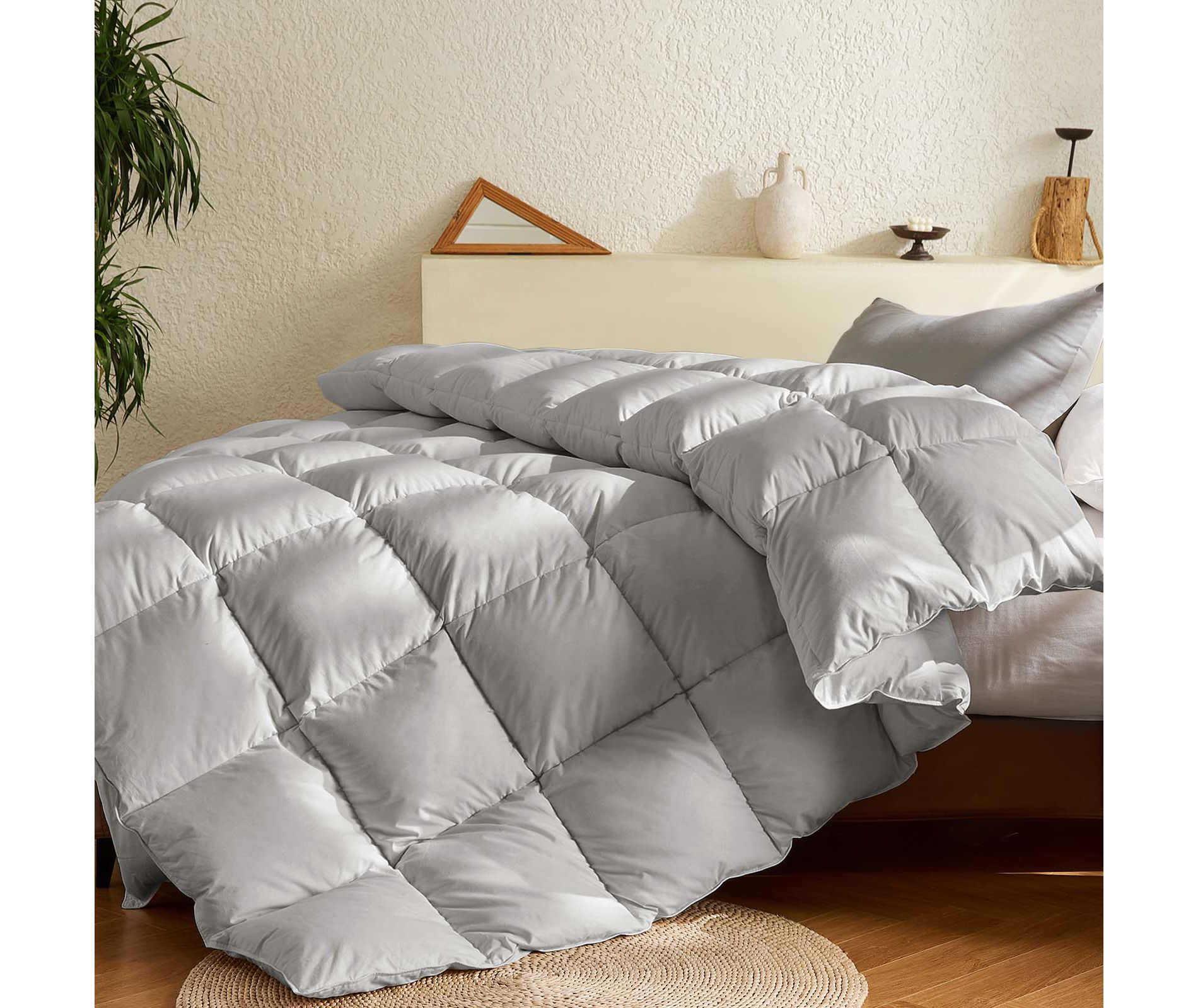 Inhand Goose Feather Down Fiber Comforter - 100% Cotton Duvet Insert - Hotel Luxury Hypoallergenic Bedding Comforter All Season
