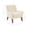NicBex Polyester Accent Chair,Upholstered Living Room Chairs with Mid-Height Back and Birch Legs,Cozy Armchair,Accent Chairs for Living Room,Cream - 3 of 4