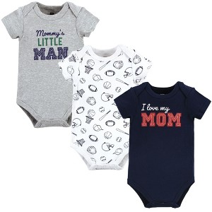 Hudson Baby Infant Boy Cotton Bodysuits, Love Mom - 1 of 4
