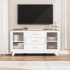 Whizmax Coffer Bar Cabinet with 2 Fluted Glass Doors, Modern Sideboard Buffet Cabinet with 3 Drawers,Large Storage Cabinet for Dining Room Living Room - 3 of 4
