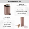 Evideco French Home Goods Bathroom Set with Bamboo Lid - Matte Metal Trash Can and Toilet Brush - 3 of 4