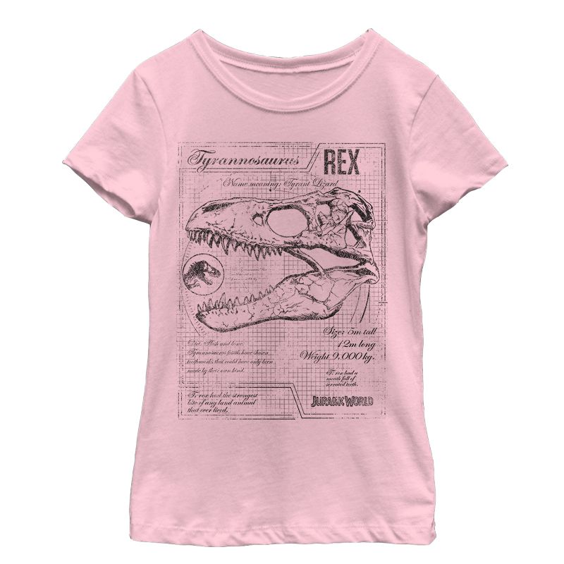 Girl's Jurassic World: Fallen Kingdom T. Rex Schematics T-Shirt, 1 of 4