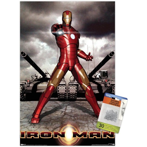 Bundle Trends International Poster Man Tanks Print Wall Pins Clear Iron - Unframed Marvel X : Push 22.375\