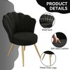 Zeus & Ruta Velvet Upholstered Accent Chair with Gold Metal Legs for Bedroom, Living Room, or Makeup Room - 4 of 4