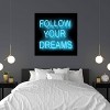 Neon Follow Your Dreams Aqua on Black by Hailey Carr Unframed Wall Canvas - iCanvas - 4 of 4