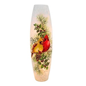 Stony Creek 23.5 Inch Winter Cardinal Couple Pre-Lit Super Colossal Vase Christmas Lighted Glass Accent , Christmas Decor Red Birds Electric Plug-In - 1 of 4