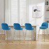 Modern Metal Counter Height Barstools,Upholstered Bar Stools with Footrest and Metal Base,Low Backrest Bar Counter Barstools-Coolbibila - 3 of 4