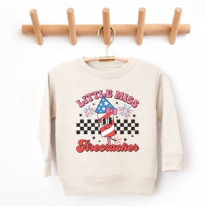 The Juniper Shop Little Miss Firecracker Checkered Toddler Sweatshirt - 1 of 4
