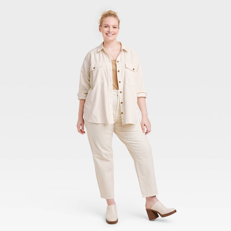 Women's Oversized Corduroy Long Sleeve Collared Button-Down Shirt - Universal Thread™, 4 of 10