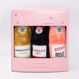 ZippyPaws Happy Hour Crusherz, Crunchy Dog Toy with Water Bottle, No Stuffing, Valentine's, 3 Pack - 1 of 1