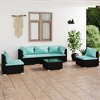 vidaXL Garden Lounge Set Black, Water Blue - 2 of 4