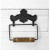 AuldHome Design Farmhouse Cast Iron Toilet Paper Holder; Wall Mount Vintage Decor Style Black TP Hanger - 2 of 4