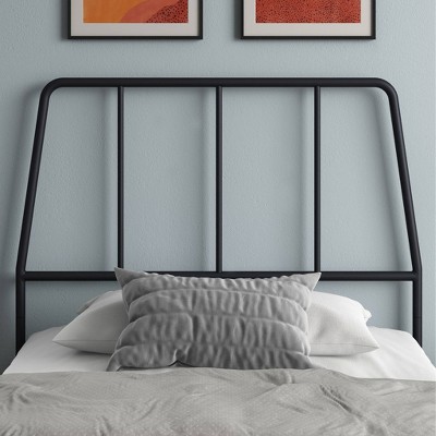 Black Metal Twin Platform Bed with Headboard and Drawer