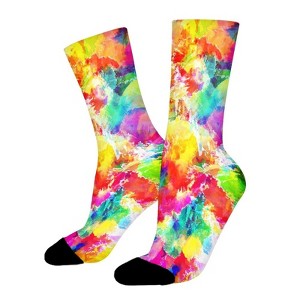 Watercolor Painting Women Printed Crew Socks Funny Funky Socks Soft Polyester Novelty Gifts for Artists Men - 1 of 1