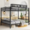 Lycvki Queen Over Queen Black Metal Bunk Bed with Ladder and Storage Shelf - 3 of 4