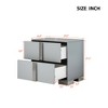 ORRD Elegant Mirrored Nightstand – 2-Drawer Grey - 4 of 4