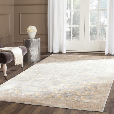 Valencia Light Gray and Multi Synthetic Area Rug 5' x 8'