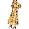LA LEELA Women's Summer Batik Caftan House Dashiki Dress Kaftan Loungewear Nightshirts for Women Sleepwear Plus size 2X-3X Brown, Tie Dye Design - 3 of 3
