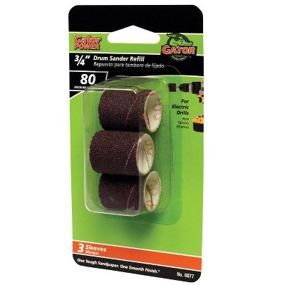 Gator 0.5 in. D X 3/4 in. L Aluminum Oxide Abrasive Sleeve Refill 80 Grit Medium 3 pc