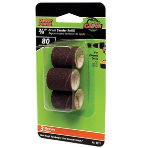 Gator 0.5 in. D X 3/4 in. L Aluminum Oxide Abrasive Sleeve Refill 80 Grit Medium 3 pc - 1 of 1