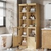 70" Bathroom Storage Cabinet, Slim Freestanding Bathroom Cabinet with Door and Open Shelves Boards, Tall Narrow Floor Cabinet - 3 of 4
