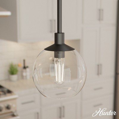 Matte Black Mini Globe Pendant Light with Clear Glass