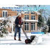 Heavy-Duty Wheeled Snow Shovel - 29x20 Inch Adjustable Steel Blade, Ergonomic Handle for Easy Driveway & Sidewalk Snow Removal - 4 of 4