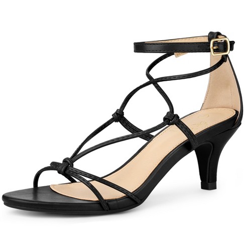 Perphy Strappy Platform Lace Up Stiletto Heels Sandals for Women Black 6