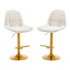LOVMOR Velvet Swive Bar Stools Set of 2 Adjustable Counter Height Bar Chairs - 2 of 4