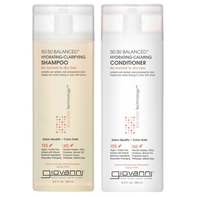 Giovanni 50:50 BALANCE HYDRATING-CLARIFYING Shampoo & HYDRATING-CALMING Conditioner (8.5 oz) DUO Hair Set Kit