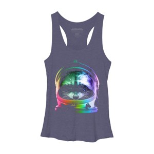 Women's Design By Humans Astronaut Racoon By clingcling Racerback Tank Top - 1 of 3