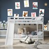 Costway Twin over Twin Bunk Wooden Low Bed with Slide Ladder for Kids - 4 of 4