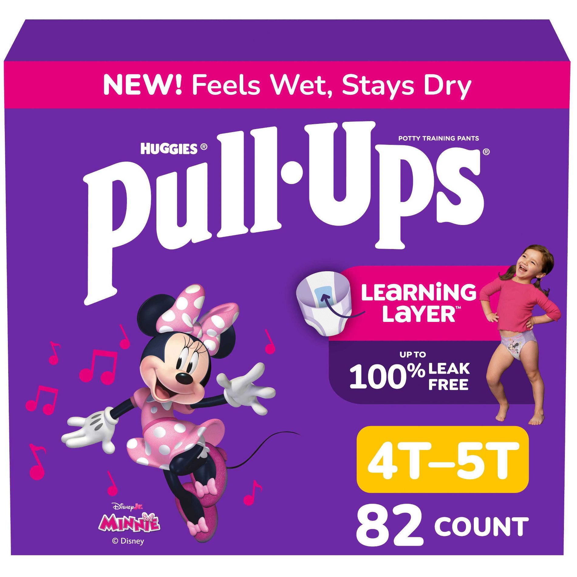 Pull-Ups Girls' Learning Designs Training Pants- Size 4T-5T - 82ct: Easy-Open Sides, Absorbent Layers, No Fragrance Added