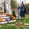 Tangkula Witch with Broomstick Halloween Animatronic Life Size Animated Halloween Prop with Laughing and Screaming Sound LED Lights - 4 of 4