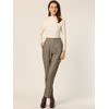INSPIRE CHIC Women's Vintage Tartan Plaid Elastic Waist Straight Long Trousers - 3 of 4