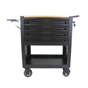 4 Drawers Tool Cabinet, Rolling Tool Chest with Wheels, Multi-Functional Tools Cart with Adjustable Shelf, Tools Box with Locked Drawers - 1 of 4