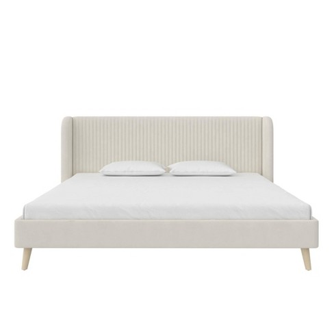 Velvet discount winged bed