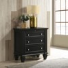 NicBex Nightstand with Pull Out Tray and 3 Drawers Farmhouse Bedside Table with Wood Legs for Bedroom,Living Room - 4 of 4