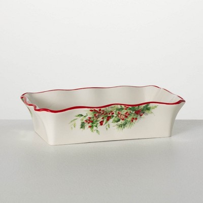 10.25"L Sullivans Christmas Holiday Cardinal Serving Bowl  Multicolor