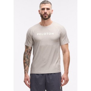 Peloton Men's Dreamblend Short Sleeve, Together We Go Far, Sand - 1 of 4