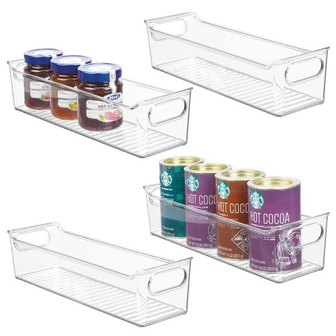 mDesign Plastic Stackable Small Organizing Bin Kitchen Pantry Cabinet,  Refrigerator, Freezer Food Organization Storage Bins with Handles, Drawer
