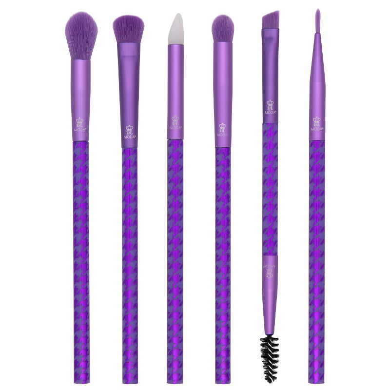 MODA Brush Keep It Classy Metallic Purple 7pc Eye Flip Makeup Brush Set., 2 of 13